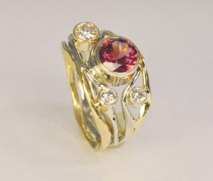 Ross Haynes Designs style: 727 Ruby and diamonds